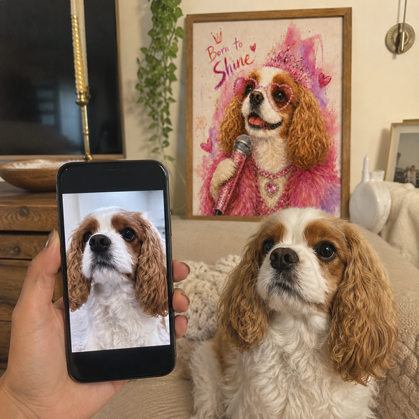 Custom Pink Princess Pet Portrait — Born to Shine story