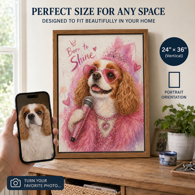 Custom Pink Princess Pet Portrait — Born to Shine