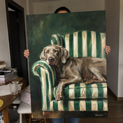 Custom Weimaraner Portrait on Canvas – Personalized Dog Wall Art from Photo