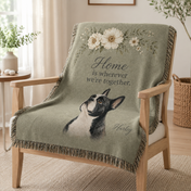 Personalized Pet Portrait Throw Blanket – Home Is Wherever We’re Together