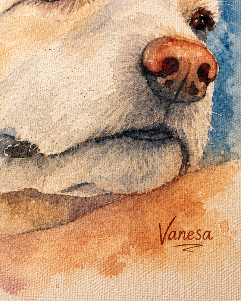 Custom Pet Memorial Portrait – Owner and Dog Framed Artwork