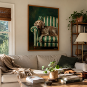 Custom Weimaraner Portrait on Canvas – Personalized Dog Wall Art from Photo