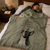 Personalized Pet Portrait Throw Blanket – Home Is Wherever We’re Together