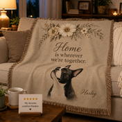 Personalized Pet Portrait Throw Blanket – Home Is Wherever We’re Together