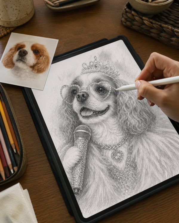 Step 2 — Artist illustrates your pet