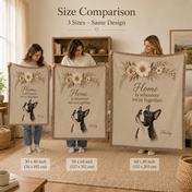 Personalized Pet Portrait Throw Blanket – Home Is Wherever We’re Together