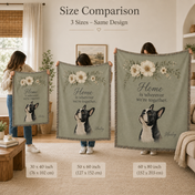 Personalized Pet Portrait Throw Blanket – Home Is Wherever We’re Together