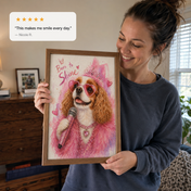 Custom Pink Princess Pet Portrait — Born to Shine