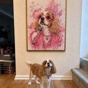 Custom Pink Princess Pet Portrait — Born to Shine
