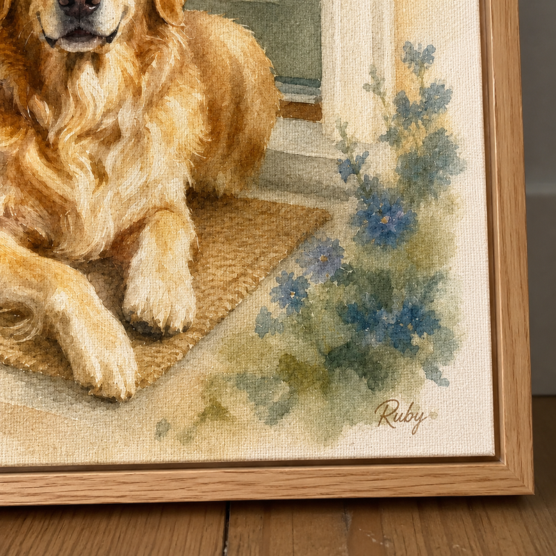 Waiting by the Door – Custom Watercolor Pet Portrait