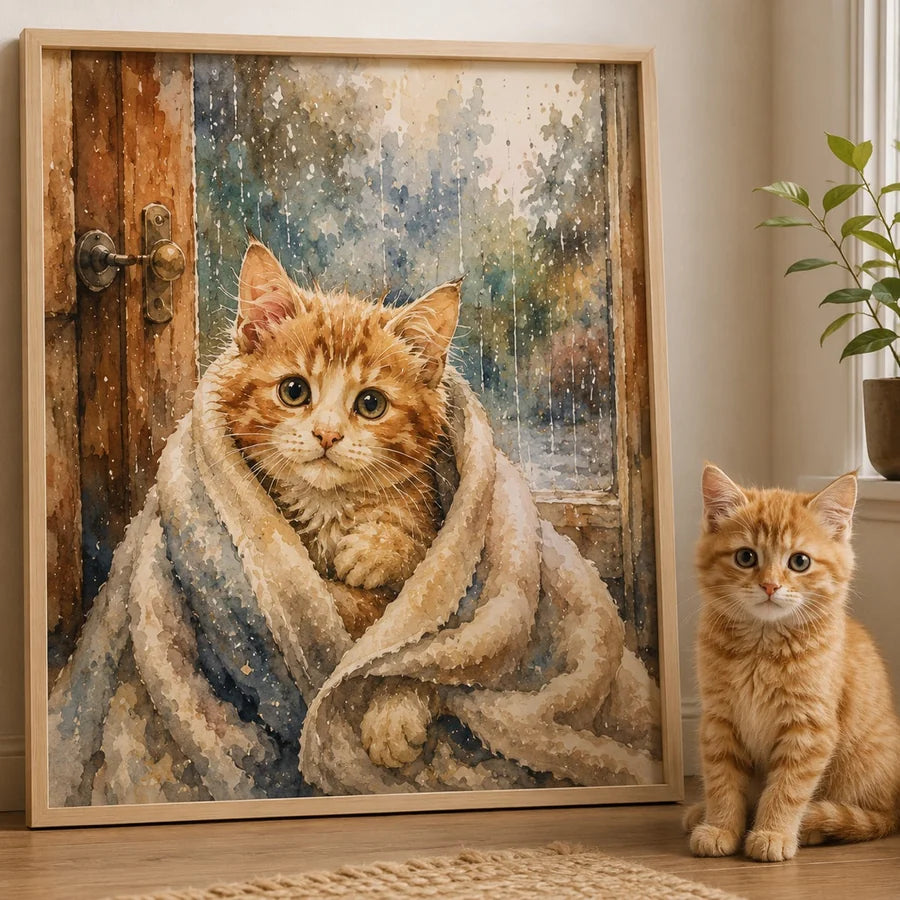 Memorial cat painting