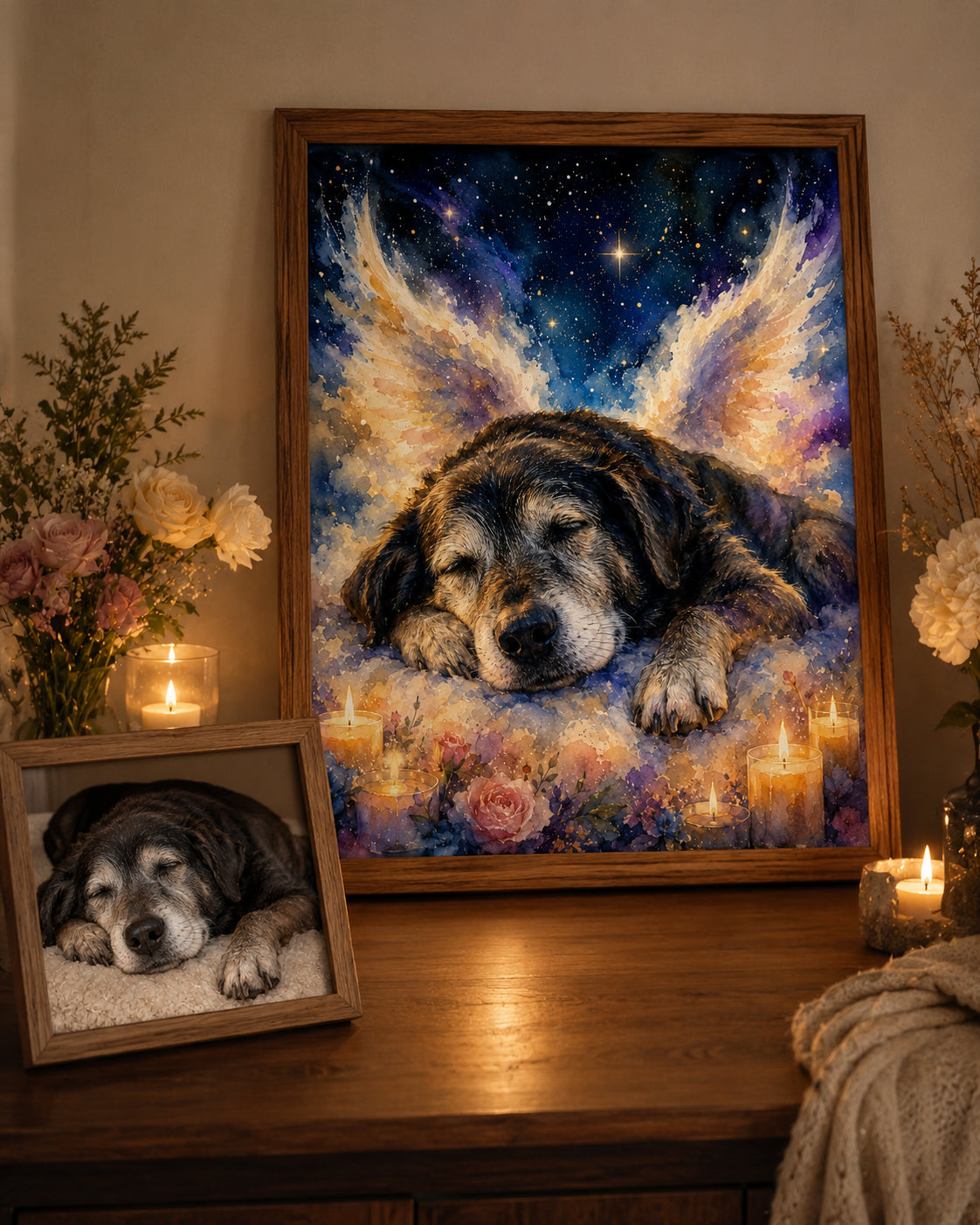 Framed canvas living room