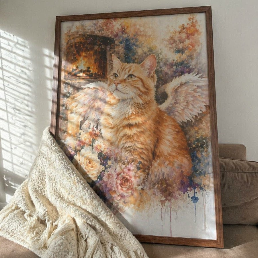 Ginger golden retriever on the hearth — customer photo