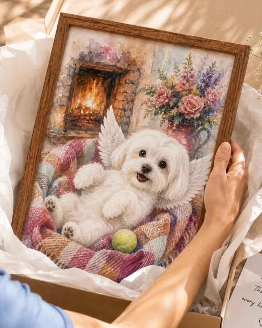 Finished framed portrait, ready to ship