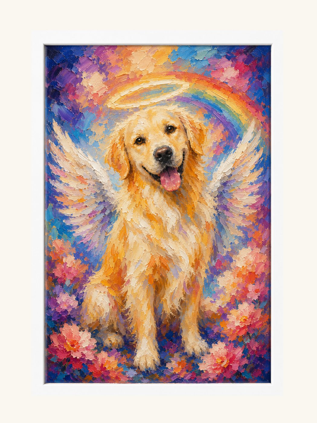 White framed memorial canvas