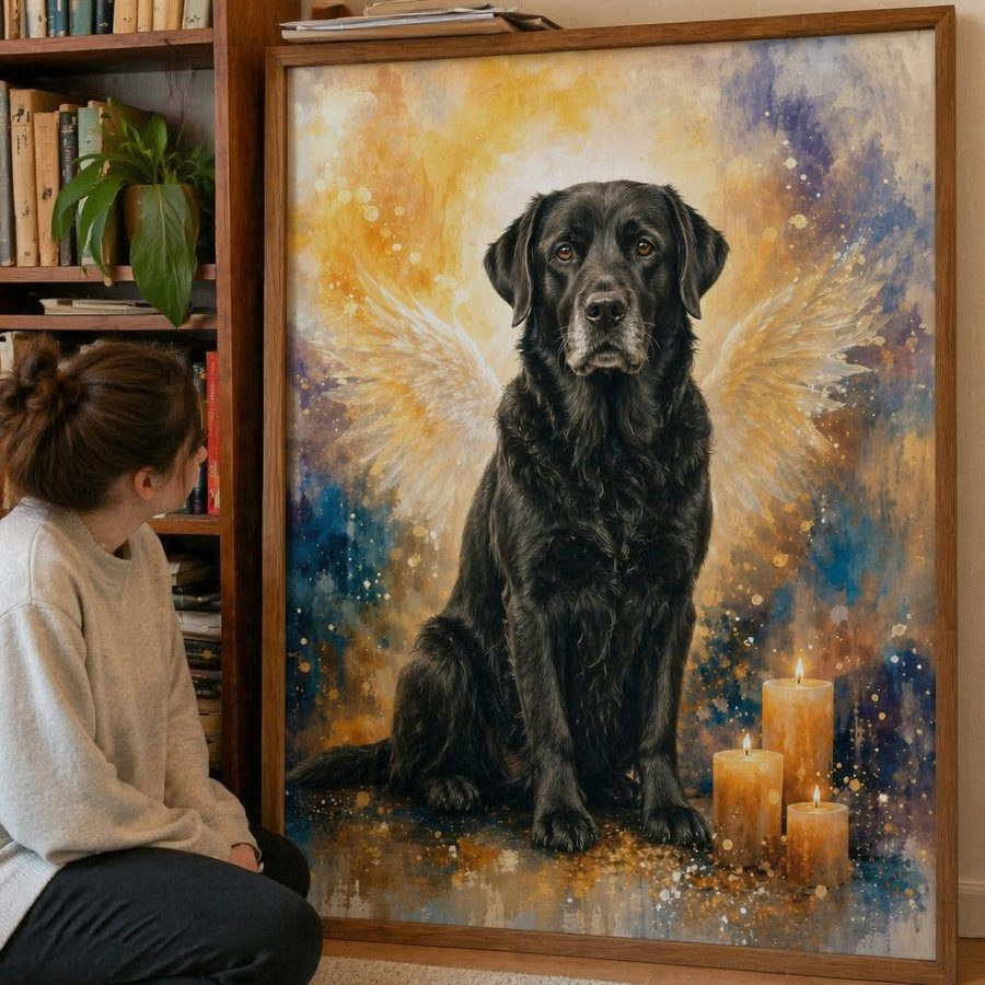 Duke black Labrador memorial — customer photo