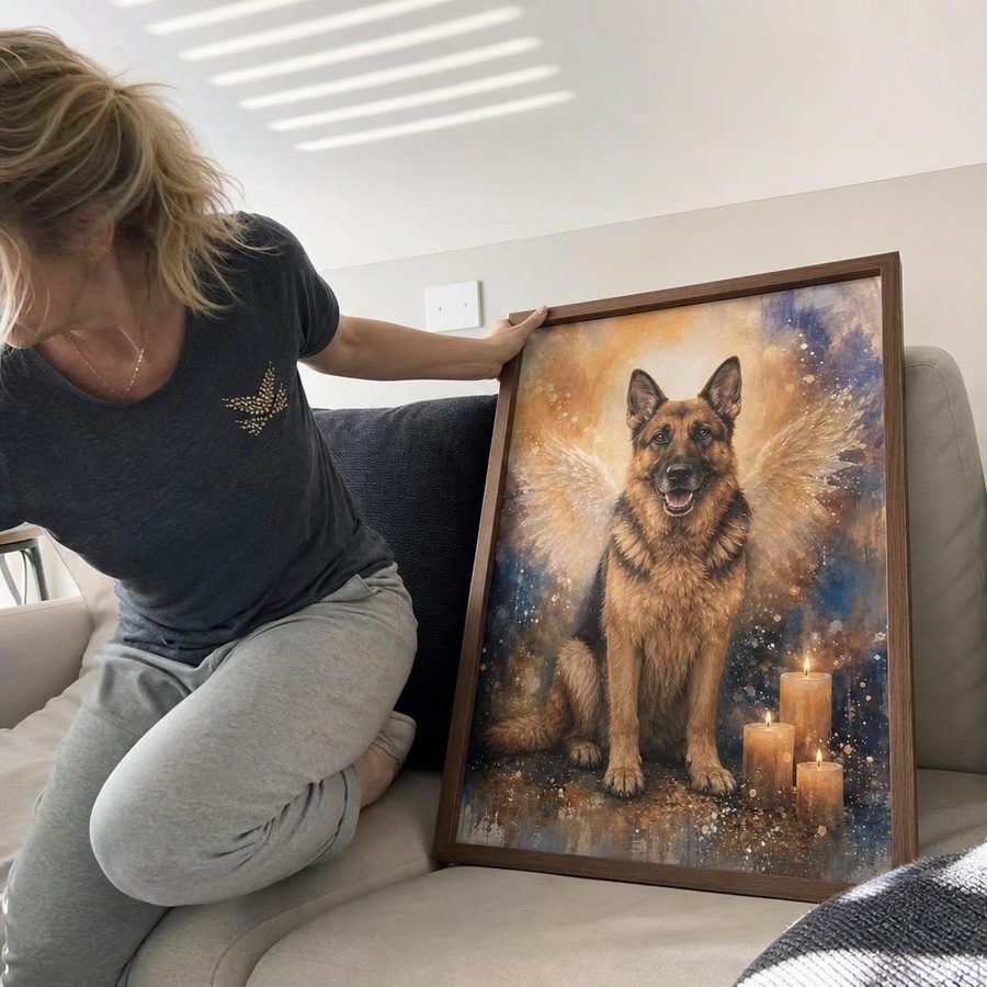 Shadow German Shepherd memorial