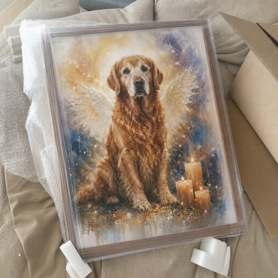 Cooper golden retriever memorial — customer photo