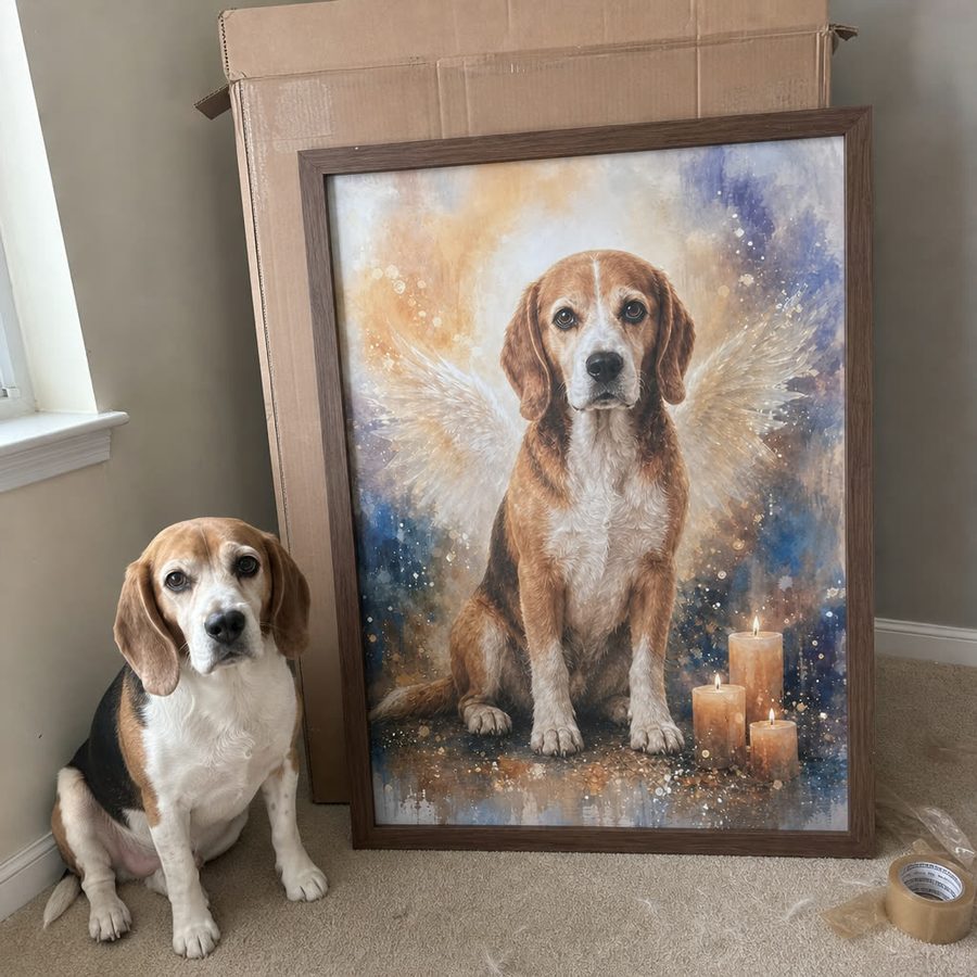 Rusty golden retriever memorial