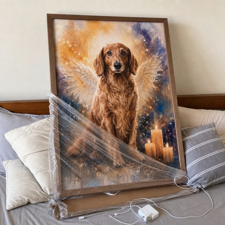 Buddy golden retriever memorial — customer photo